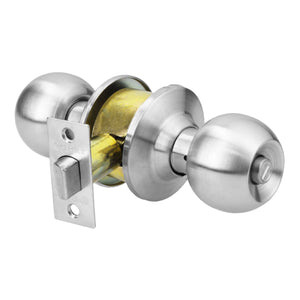 Door Knob Set with Privacy Lock Matt Chrome Hermex