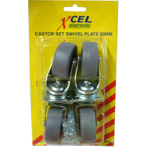 Castor Set  Swivel Plate 50Mm 4-Pce