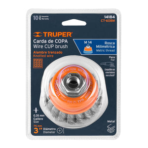 Wire Cup Brush Twisted with 14mm Nut 75mm Truper