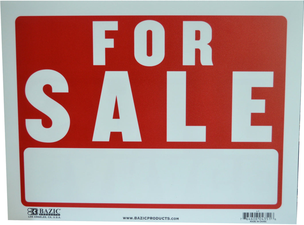 For Sale Sign - Plastic 300mm x 400mm