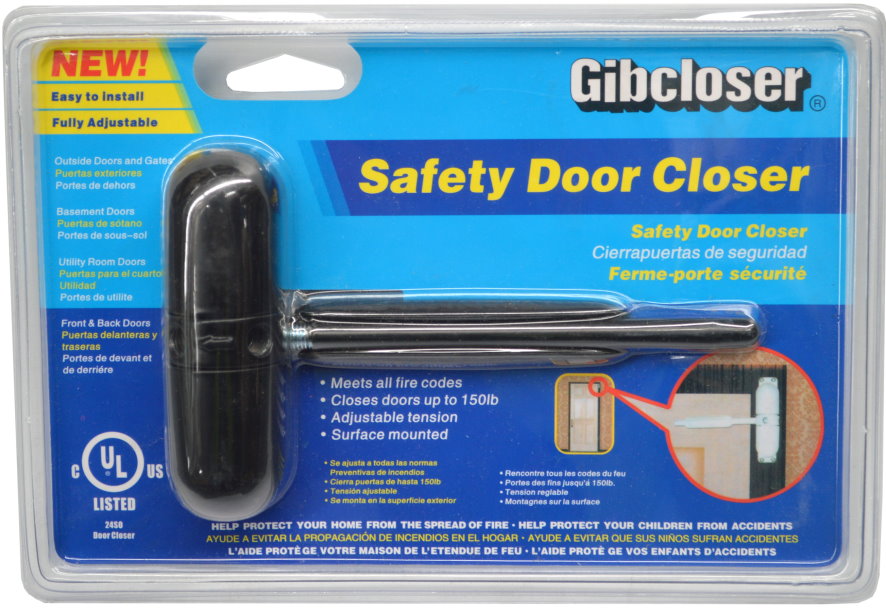 Original Gibcloser Door Closer Black Gibcloser