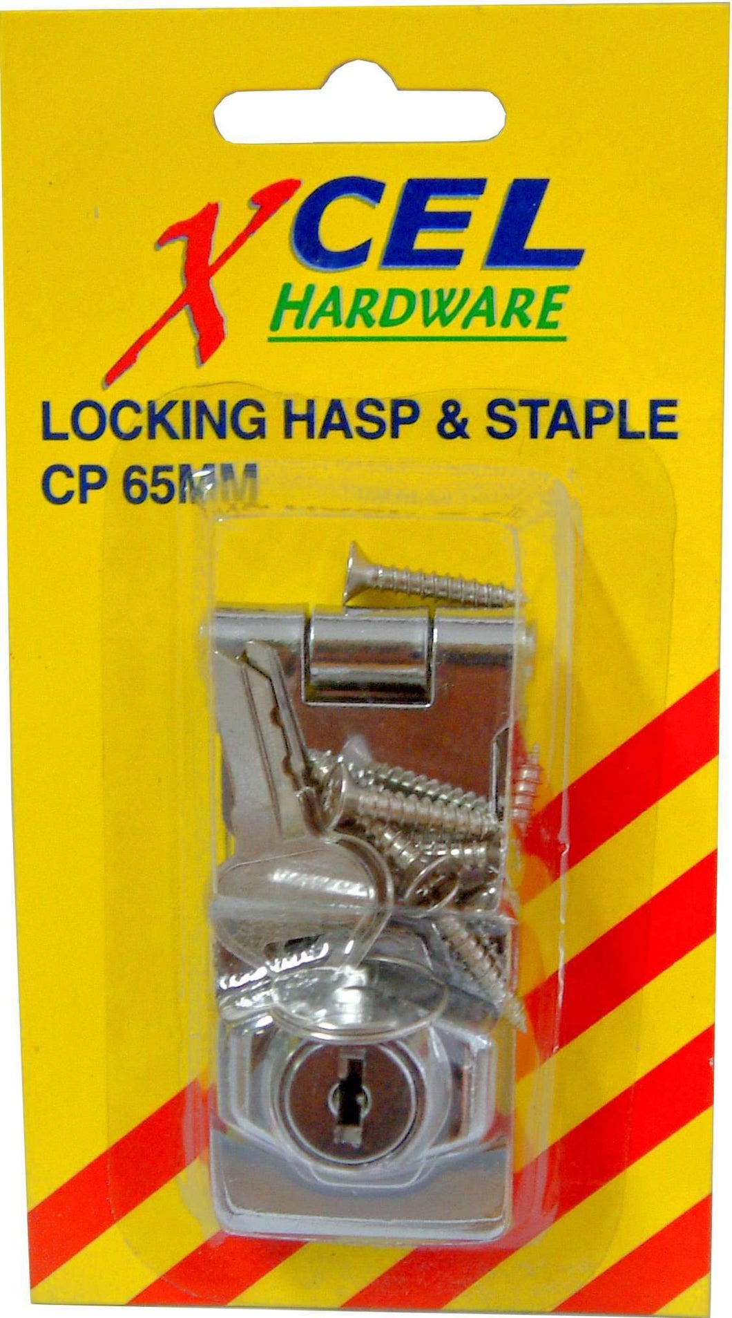 Hasp with Cylinder Lock CP 100mm Carded Xcel