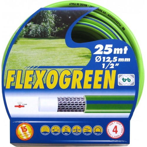 Plastic Garden Hose - Premium 12mm x 25m Flexogreen