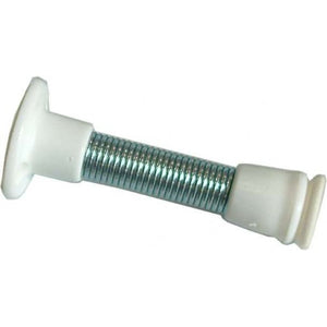 Door Stop - Cushion With Flexible Spring Arm  White Pryde