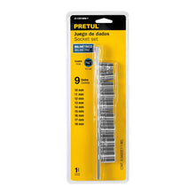 Load image into Gallery viewer, Sockets 3/8&quot;Drive in Organiser - Metric 10 - 19mm 9-pce Pretul