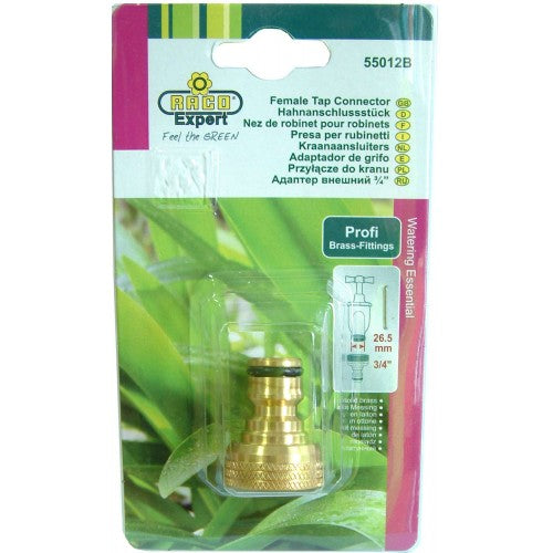 Hose Female Tap Adaptor - Brass Carded #RT55/012B 3/4