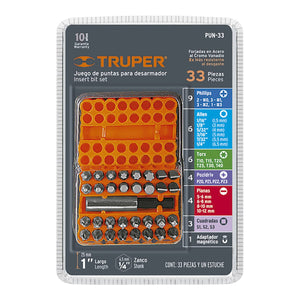 Screwdriver Power Bit Set 33 Piece 17788 Truper