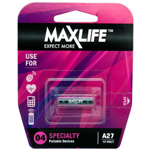 Batteries Alkaline A27 12 VOLT  Max-Life