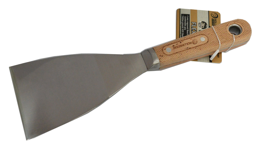 Paint Scraper Flexible 75mm Wooden Handle Rolling Dog