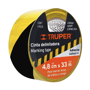Lane Marking Tape - Yellow/Black 48mm x 33m Truper