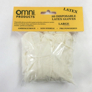 Disposable Latex Gloves 10-Pack Large