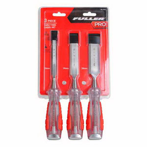 Fuller Pro 301-2133 Thru-Tang 3-pce Chisel Set 13 19 25mm Red/Silver