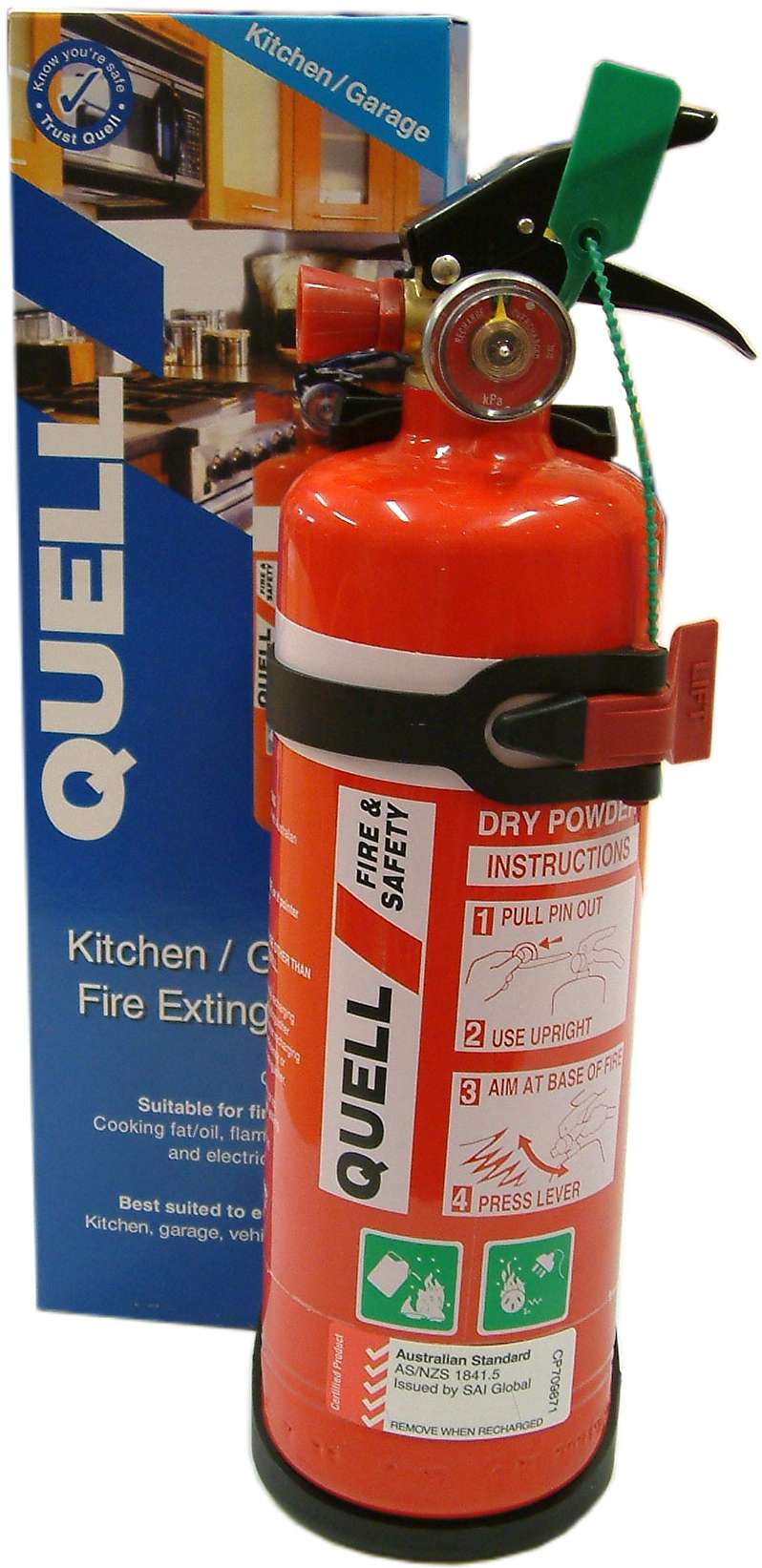 Fire Extinguisher Quell 1Kg Powder  Kitchen/Garage