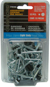 Peg Board Hooks 32pce Assorted #182A  Crawford