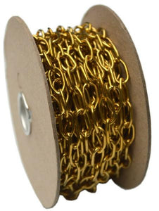 Oval Link Chain 10m Reel - Brass #242  10mm Hipkiss