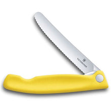 Load image into Gallery viewer, Folding Paring Knife Wavy Blade Yellow Handle Victorinox