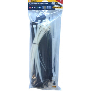 Cable Ties Black/Natural 200-pce Assorted #32599 200/275/350mm Cargoloc