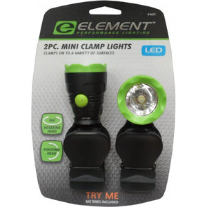 Mini Clamp Lights LED 2-pce with Batteries #44611 Element
