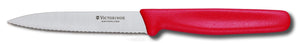 Vegetable Knife 5.0731 - 10cm Wavy Blade Red Handle Victorinox