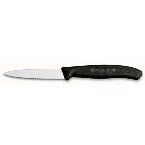 Paring Knife 6.7633 - 8cm Wavy Blade Black Handle  Victorinox