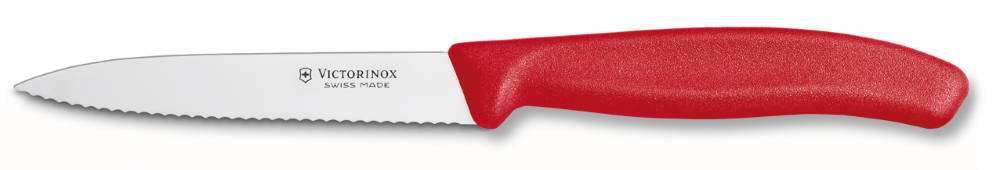 Vegetable Knife 6.7731 - 10cm Wavy Blade Red Handle  Victorinox