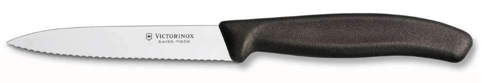 Vegetable Knife 6.7733 - 10cm Wavy Blade Black Handle  Victorinox