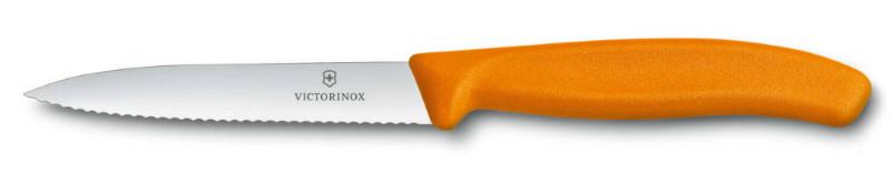Vegetable Knife 6.7736 - 10cm Wavy Blade Orange Handle  Victorinox