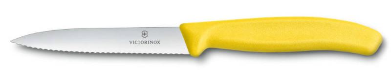 Vegetable Knife 6.7736 - 10cm Wavy Blade Yellow Handle  Victorinox
