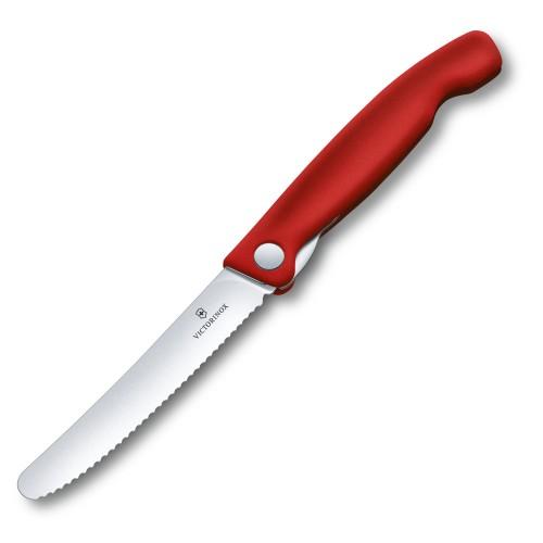 Folding Paring Knife Wavy Blade Red Handle Victorinox