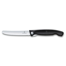 Load image into Gallery viewer, Folding Paring Knife Wavy Blade Black Handle Victorinox