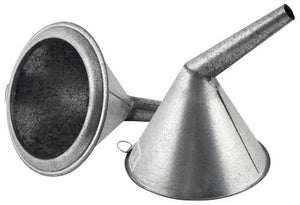 Funnel Industrial Galvanised with Gauze Strainer - Offset 200mm