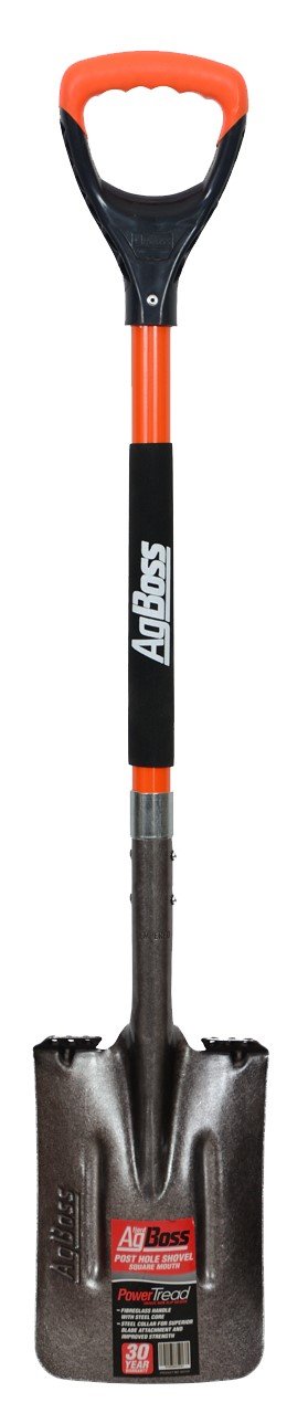 Post Shovel Square Blade with Fibreglass D Handle  Agboss
