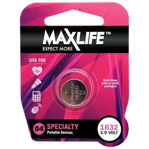 Batteries Lithium Button CR1632 Max-Life