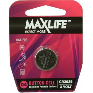 Batteries Lithium Button CR2025 Max-Life