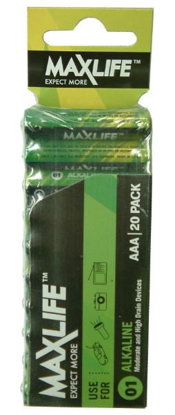 Batteries Alkaline - AAA 20-Pack Max-Life