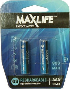 Batteries Rechargeable NIMH - AAA 2-Pack Max-Life