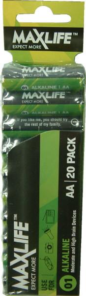 Batteries Alkaline - AA 20-Pack Max-Life