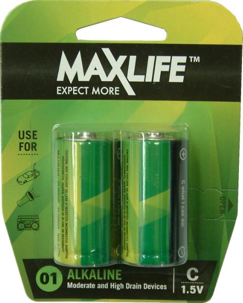 Batteries Alkaline - C 2-Pack Max-Life