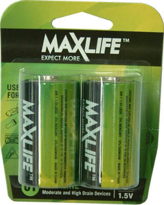 Batteries Alkaline - D 2-Pack Max-Life