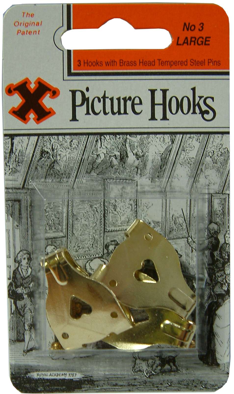Picture Hooks Double - 3pce Blister Pack  #3 Bayonet X