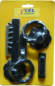 Ring Gate Latch - Gothic Twisted Black 150mm Carded Xcel