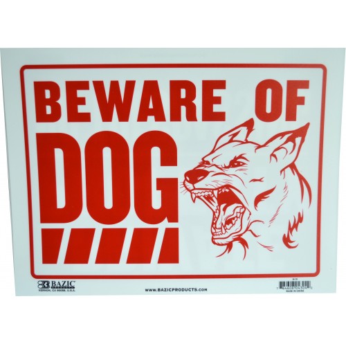 Beware Of Dog Sign - Plastic 200mm x 300mm