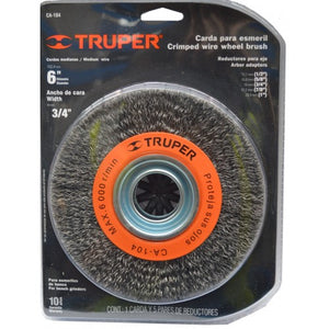 Wire Wheel Brush Crimped for Bench Grinder 150mm x 19mm Truper