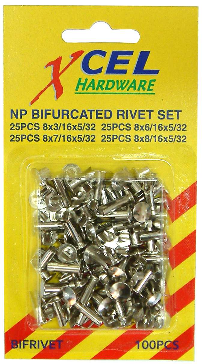 Bifurcated Rivets - 100-pce 5/10/11/12mm Xcel