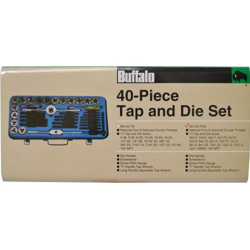 Tap & Die Set - Metric 40-pce Buffalo