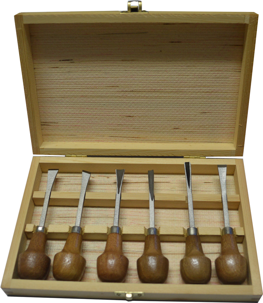 Carving Chisel Set with Wood Handles 6-pce