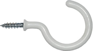 Cup Hooks - Round PVC White 15-pce 50mm