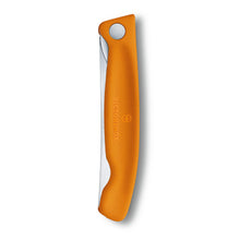 Load image into Gallery viewer, Folding Paring Knife Wavy Blade Orange Handle Victorinox