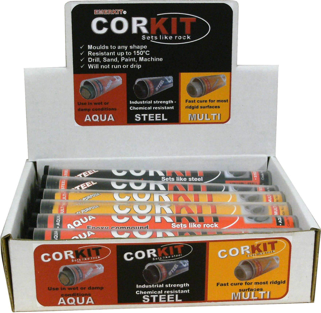 Corkit Epoxy Putty - Display Box Assorted (4 Of Each Type) 12Pce Emerkit