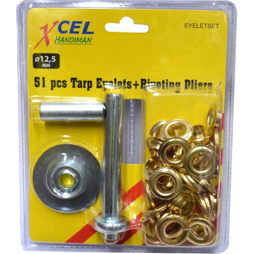 Eyelet Kit with Die & Punch 51-pce 12.70mm Xcel